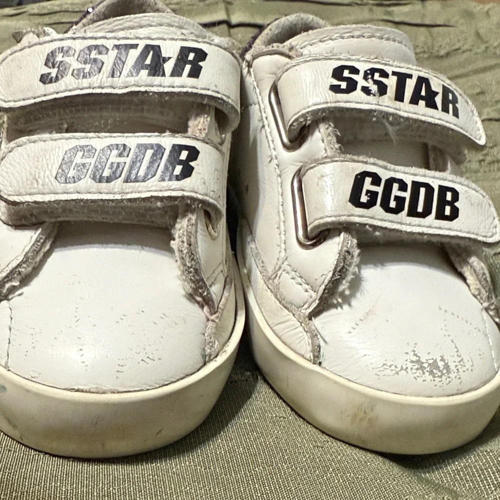 Golden Goose Kids White and Glitter Sneakers